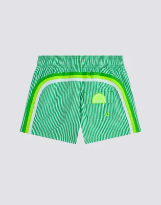 SUNDEK BOYS REPREVE® ELASTIC WAIST SHORT SWIMSUIT WITH JUICY STRIPES PRINT