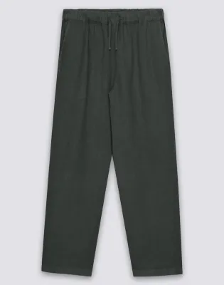 SUNDEK MEN'S ELASTIC WAISTED LINEN TROUSERS - PINE