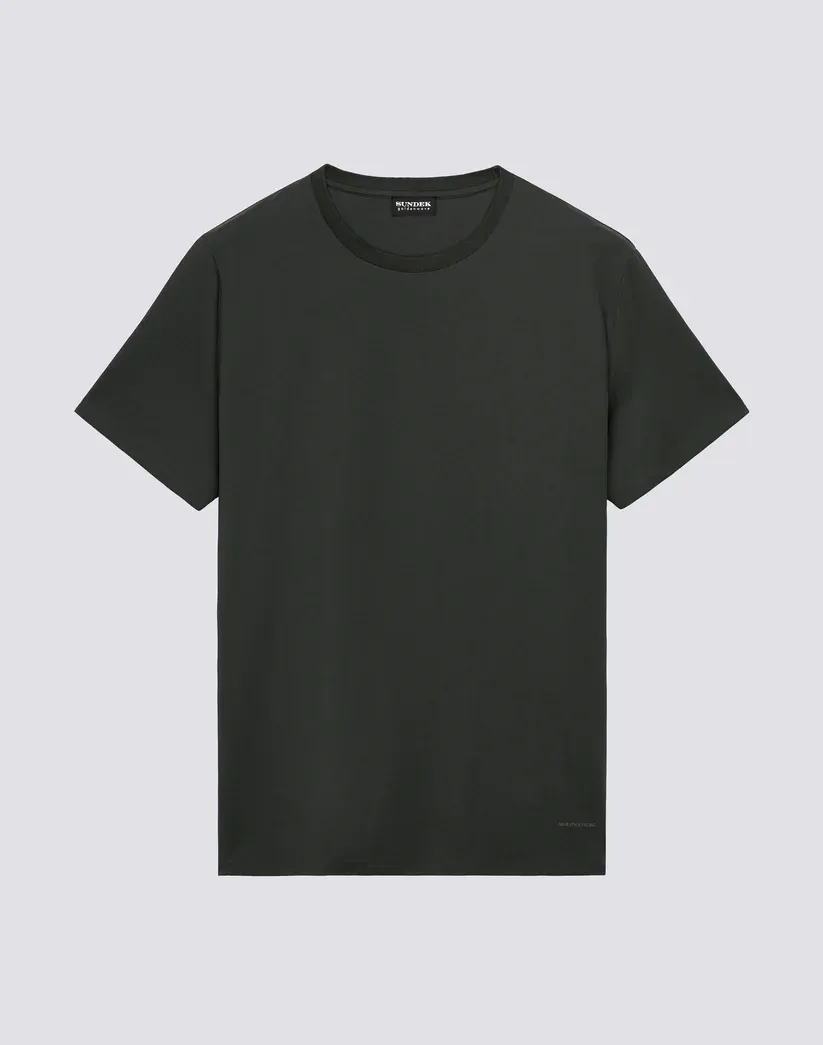 SUNDEK MEN'S CREW NECK T-SHIRT IN TECHNICAL JERSEY - PINE