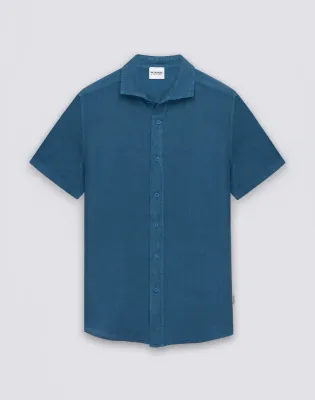 SUNDEK MEN'S SHORT-SLEEVED LINEN SHIRT