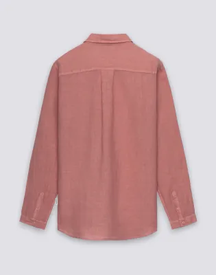 SUNDEK MEN'S GARMENT-DYED LINEN SHIRT - ROSE PETAL