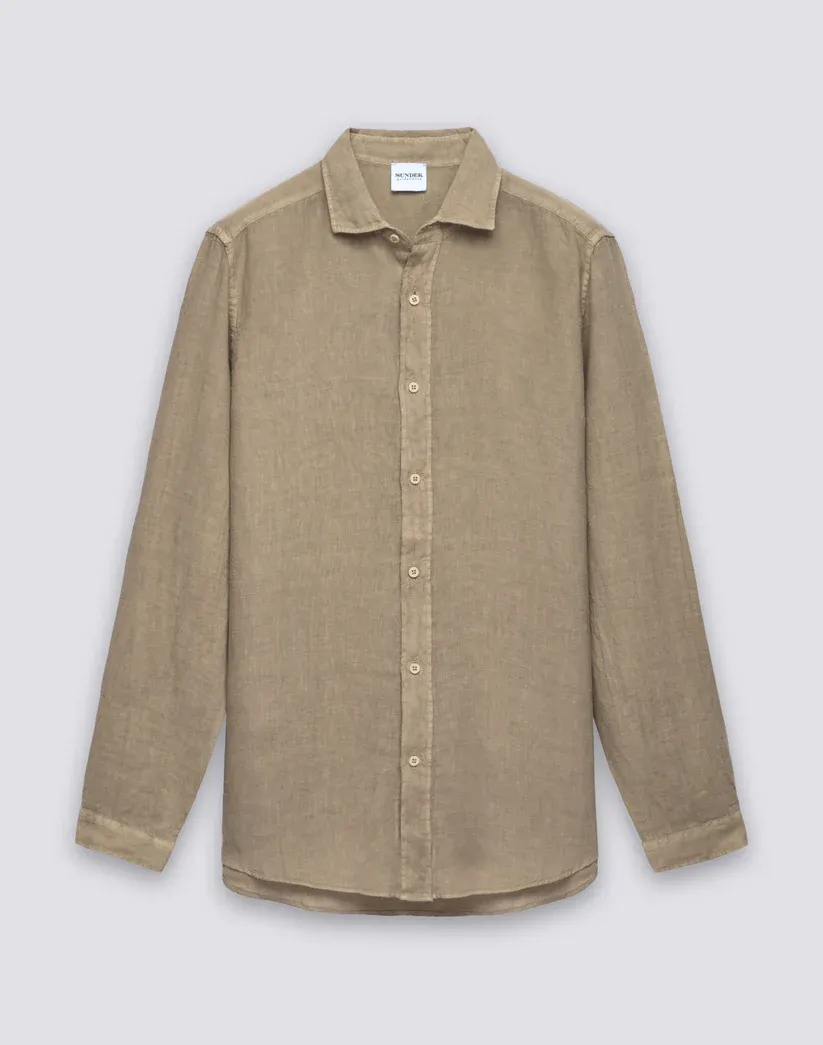 SUNDEK MEN'S GARMENT-DYED LINEN SHIRT