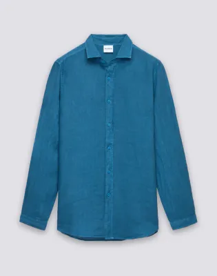 SUNDEK MEN'S GARMENT-DYED LINEN SHIRT