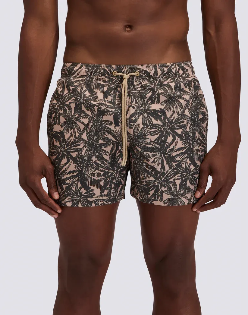 SUNDEK MEN GOLDENWAVE SHORT SWIMSUIT WITH CAMO PALM PRINT - SAFARI