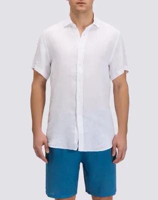 SUNDEK MEN'S SHORT-SLEEVED LINEN SHIRT