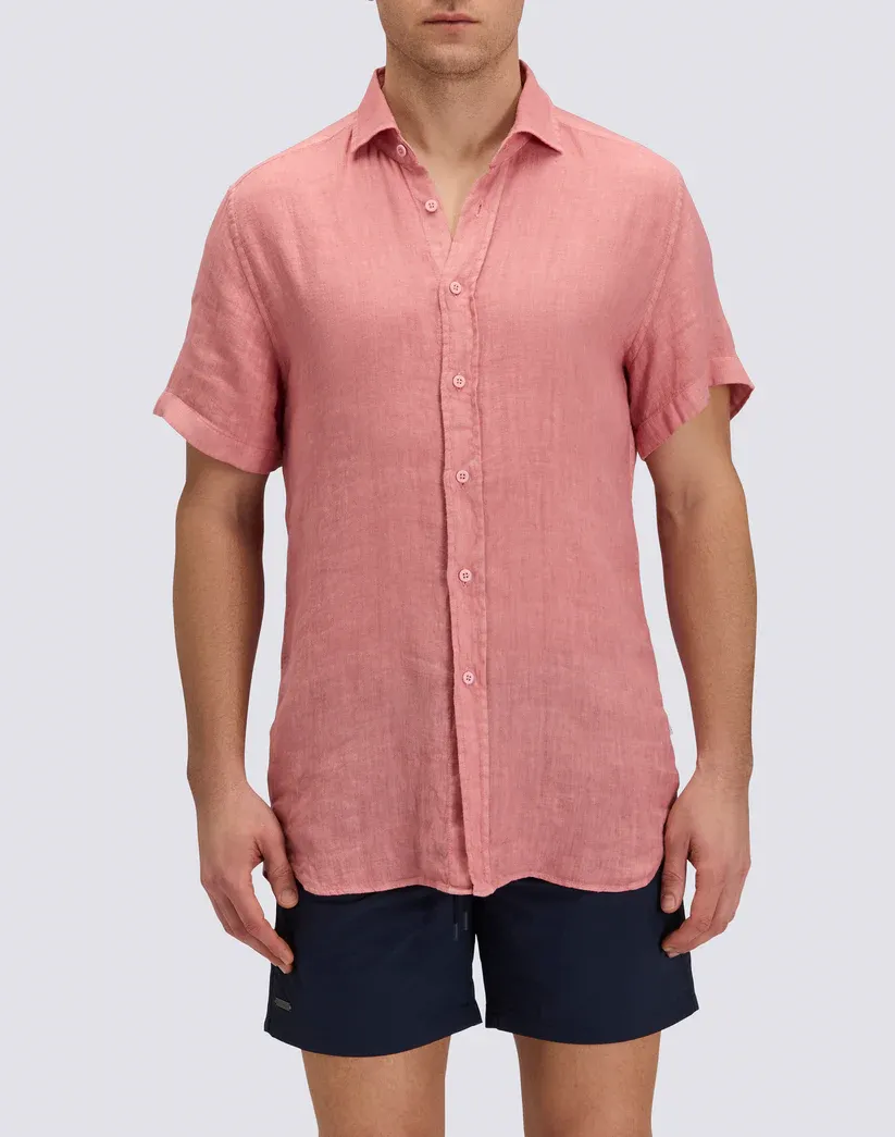 SUNDEK MEN'S SHORT-SLEEVED LINEN SHIRT