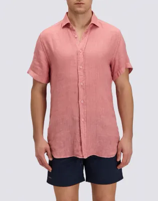 SUNDEK MEN'S SHORT-SLEEVED LINEN SHIRT
