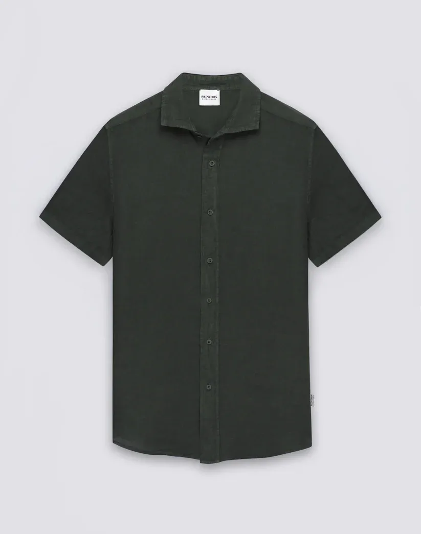 SUNDEK MEN'S SHORT-SLEEVED LINEN SHIRT