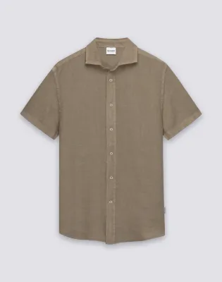SUNDEK MEN'S SHORT-SLEEVED LINEN SHIRT