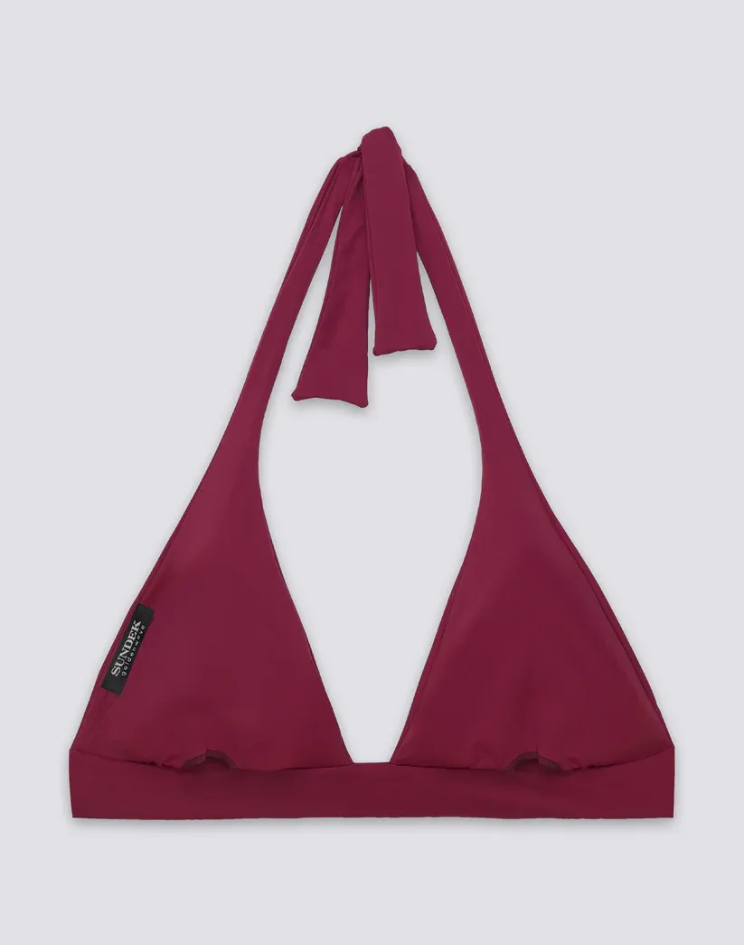 SUNDEK WOMEN OLIVIA - AMERICAN TRIANGLE BIKINI TOP - DEEP SCARLET