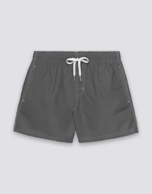 SUNDEK MEN ICONIC TAFFETA MEN'S SHORT ELASTIC WAIST SWIMSUIT - MEDIUM GREY