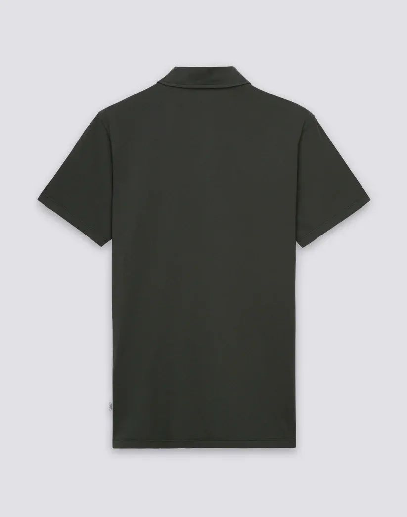 SUNDEK MEN'S POLO-STYLE GARMENT-DYED T-SHIRT - PINE