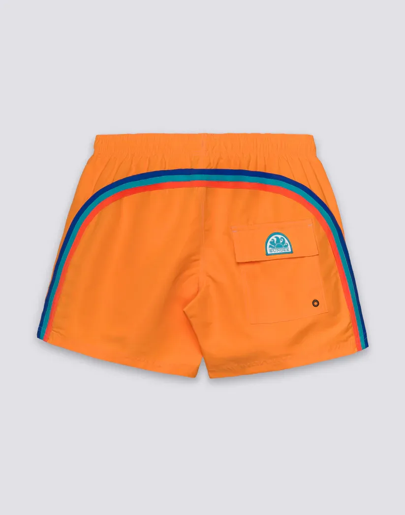 SUNDEK MEN ICONIC TAFFETA MEN'S SHORT ELASTIC WAIST SWIMSUIT - ENERGY