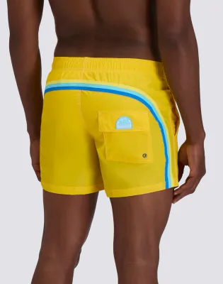 SUNDEK MEN ICONIC TAFFETA MEN'S SHORT ELASTIC WAIST SWIMSUIT - SUMMER YELLOW