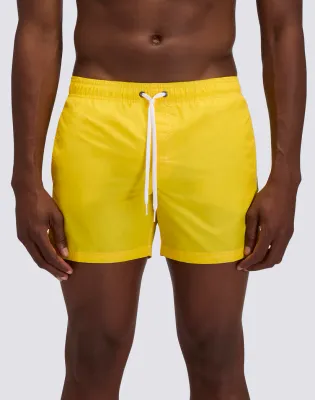 SUNDEK MEN ICONIC TAFFETA MEN'S SHORT ELASTIC WAIST SWIMSUIT - SUMMER YELLOW