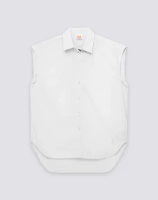 SUNDEK WOMEN'S SLEEVELESS SHIRT IN POPLIN COTTON - WHITE