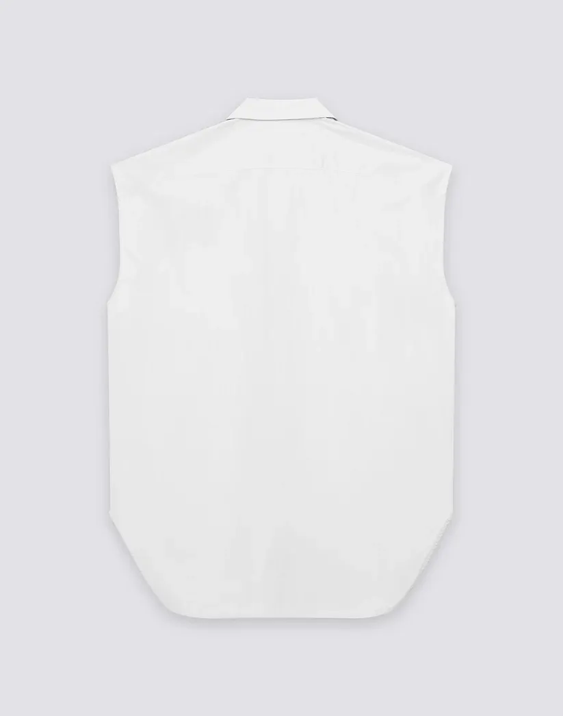 SUNDEK WOMEN'S SLEEVELESS SHIRT IN POPLIN COTTON - WHITE
