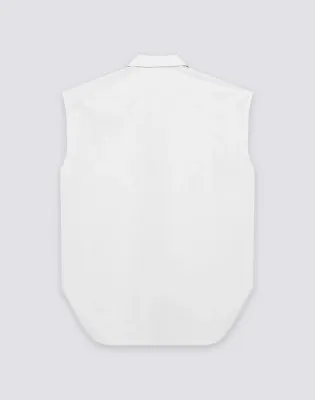 SUNDEK WOMEN'S SLEEVELESS SHIRT IN POPLIN COTTON - WHITE
