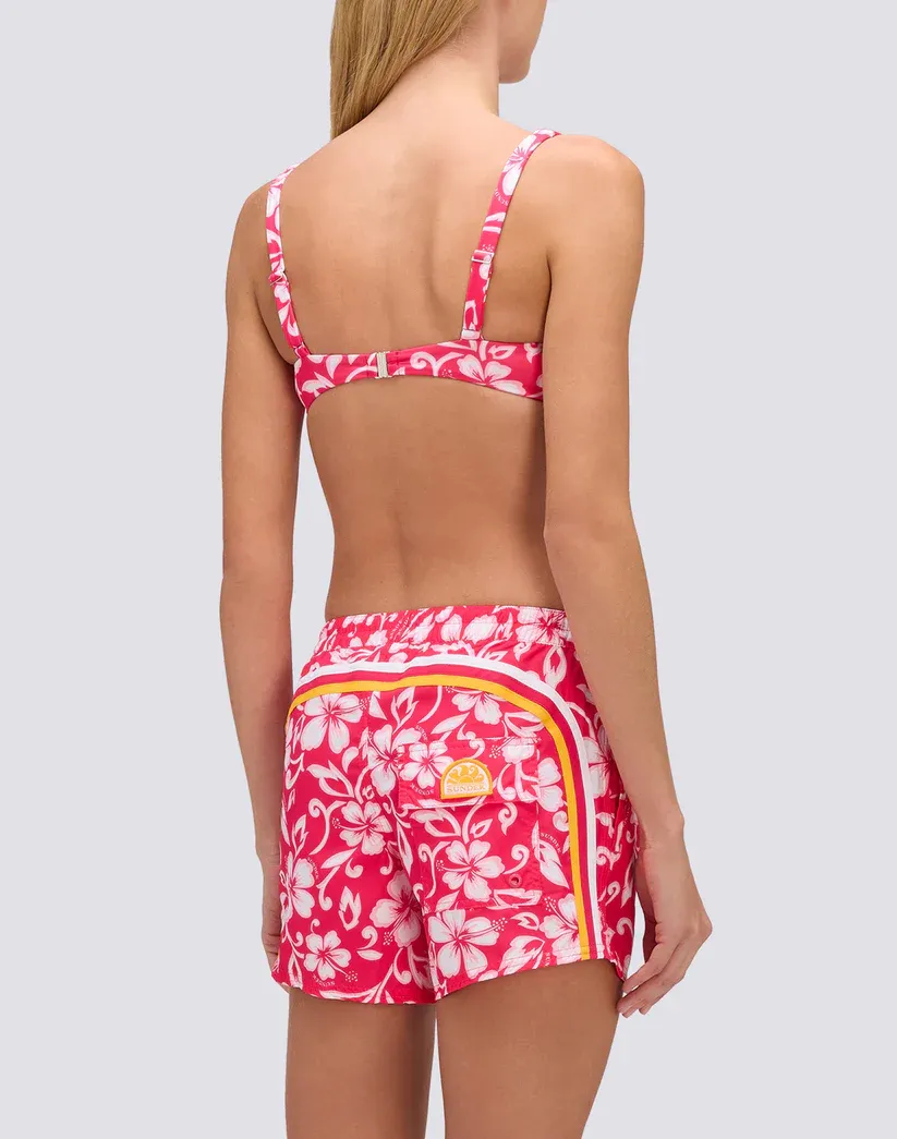 SUNDEK WOMEN COAST - REPREVE® HIBISCUS SK23 PRINT BEACH SHORTS - PITAYA