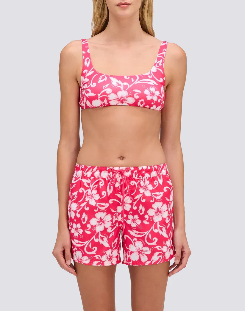 SUNDEK WOMEN COAST - REPREVE® HIBISCUS SK23 PRINT BEACH SHORTS - PITAYA