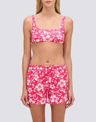 SUNDEK WOMEN COAST - REPREVE® HIBISCUS SK23 PRINT BEACH SHORTS - PITAYA