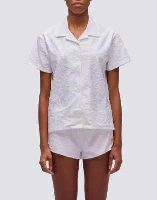 SUNDEK WOMEN JACQUARD TERRY BOWLING SHIRT WITH SK23 PATTERN