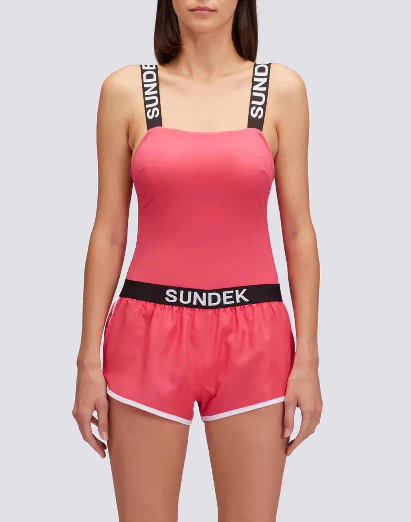 SUNDEK WOMEN LULIN - STRETCH WAIST SWIM SHORTS - PITAYA