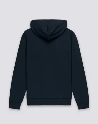 Sundek Men's Navy Sweatshirt In Debrushed Cotton With Full Zip And Hood