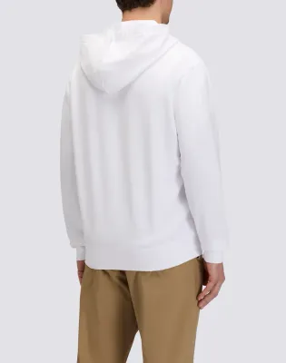 Sundek Men's Off-White Sweatshirt In Debrushed Cotton With Full Zip And Hood