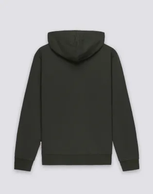Sundek Men's Dark Green Sweatshirt In Debrushed Cotton With Full Zip And Hood