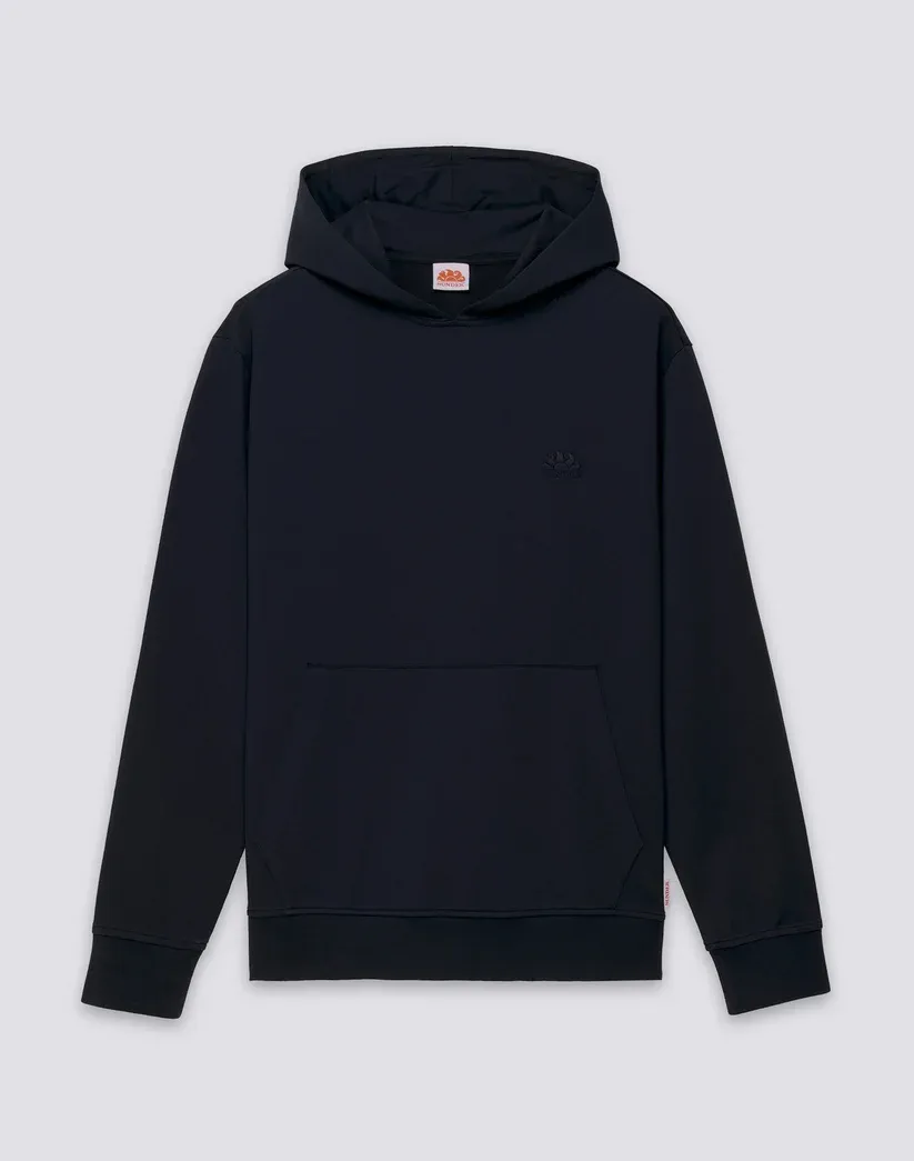 Sundek Men's Navy Unbrushed Hoodie With Kangaroo Pocket