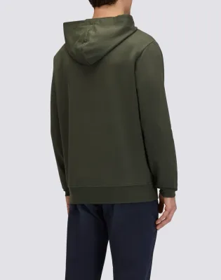 Sundek Men's Dark Green Unbrushed Hoodie With Kangaroo Pocket