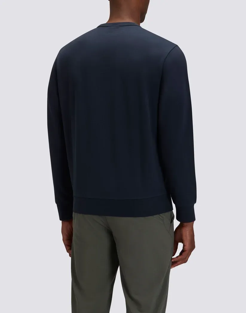 Sundek Men's Navy Roughened Crew Neck Sweatshirt With Embroidered Logo