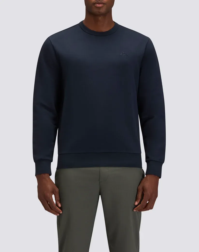 Sundek Men's Navy Roughened Crew Neck Sweatshirt With Embroidered Logo