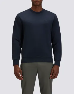 Sundek Men's Navy Roughened Crew Neck Sweatshirt With Embroidered Logo