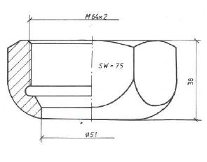Cap nut M64