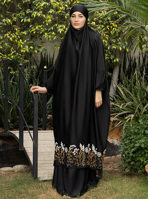 Royal Silk Embroidered Abaya