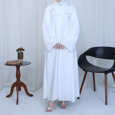 Shiny white Abaya
