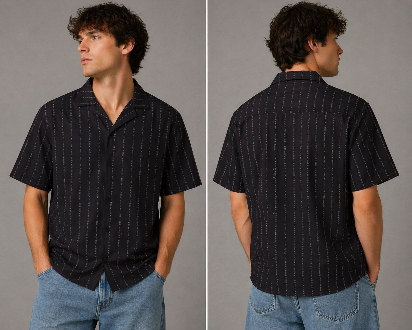 Erbi Ink Pinstripe Button Up 