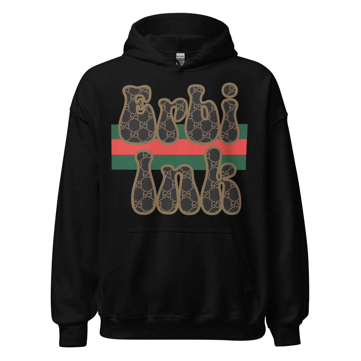 Erbi Ink 69 Pattern Pull over Hoodie