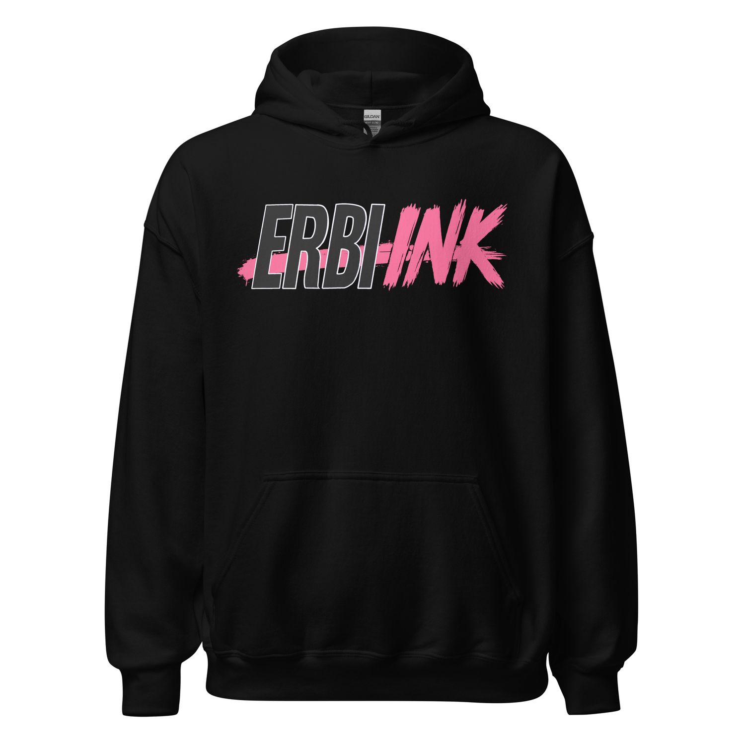 Pink Brush Stroke logo Pullover Hoodie