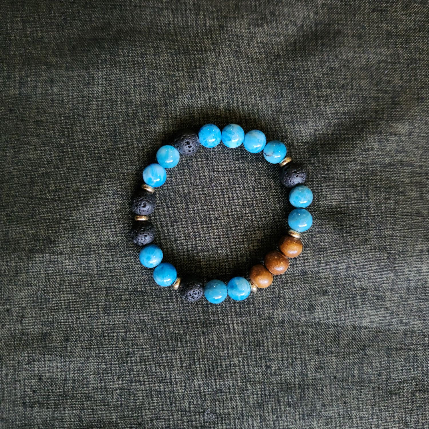 Blue Apatite (Black) Sunan Al Rawatib Bracelet