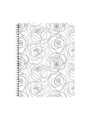 B &amp; W Floral Notebook