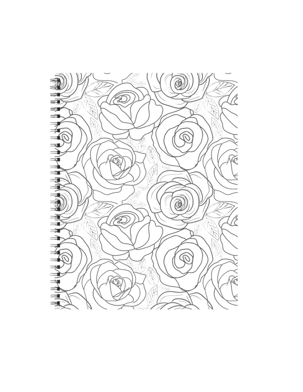 B &amp; W Floral Notebook