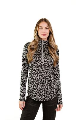 52623 ANIMAL JACQURD ZIP NECK