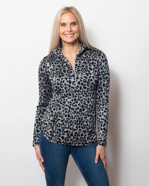52623 ANIMAL JACQURD ZIP NECK