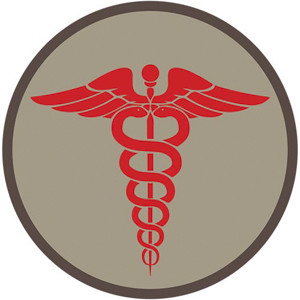 EMS MEDICAL MEDIC ROUND PATCH -  KHAKI