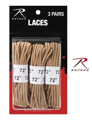 3 PACK TAN MILITARY 72" BOOT LACES