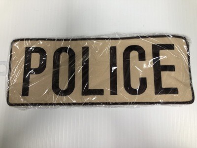 TAN AND BLACK POLICE PATCH IRON ON