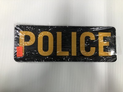 GOLD AND BLACK POLICE PATCH VELCRO PVC